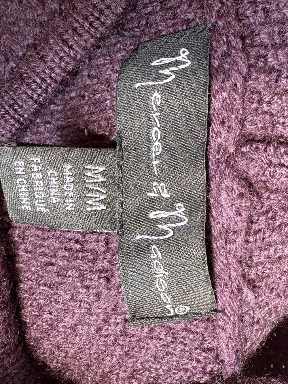 mercer & madison Wool blend Plum Textured Open-Front Cardigan - Picture 2 of 6